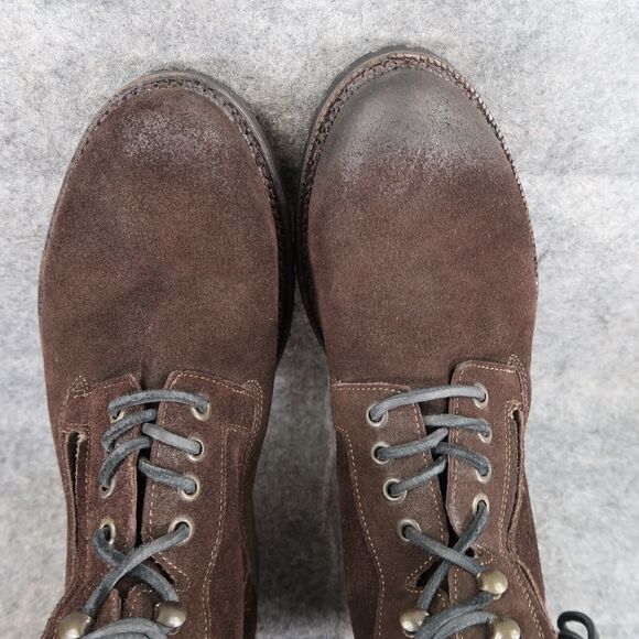 Leather Boots Mens 8 ZZYXX Shoes Biker Hand Crafted Brown Zip Combat Lug Sole main image 14